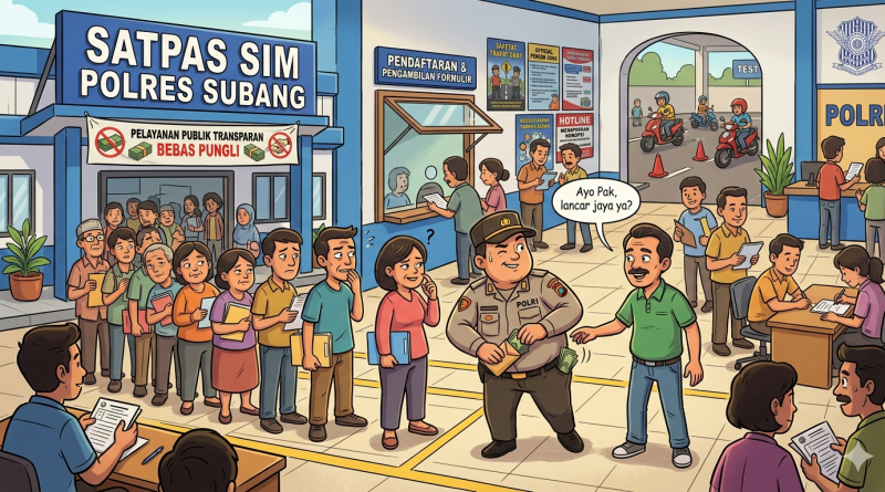 Wow !! Maraknya Pungli Disatpas Sim Polres Subang Rp. 800 – Rp.1 Juta Tampa Tes !!
